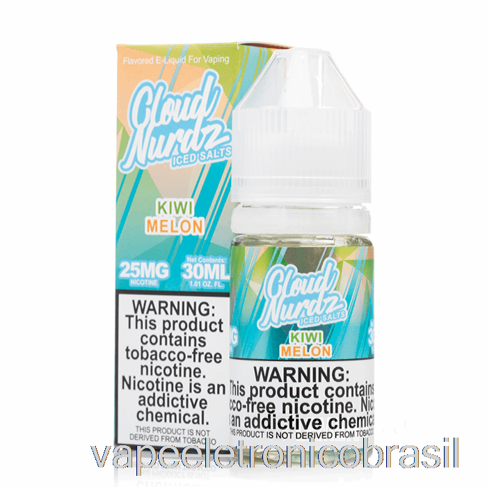 Vape Recarregável Melão Kiwi Gelado - Sais Nurdz Nuvem - 30ml 50mg